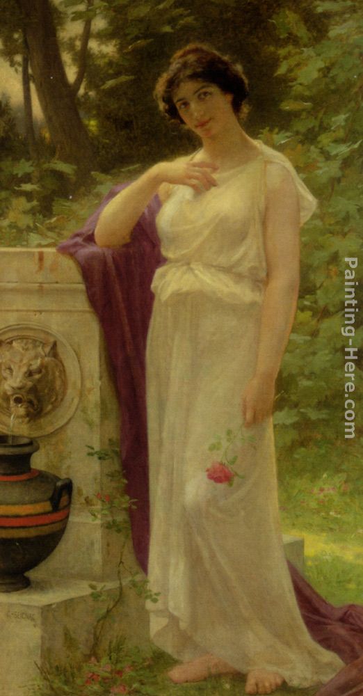 Young Woman with a Rose painting - Guillaume Seignac Young Woman with a Rose art painting